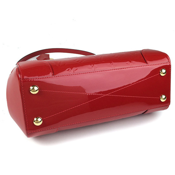 Louis Vuitton Monogram Verni Santa Monica Series Red 2way Handbag - Picture 4 of 7